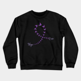 Pancreatic Hope Cure Butterfly Crewneck Sweatshirt